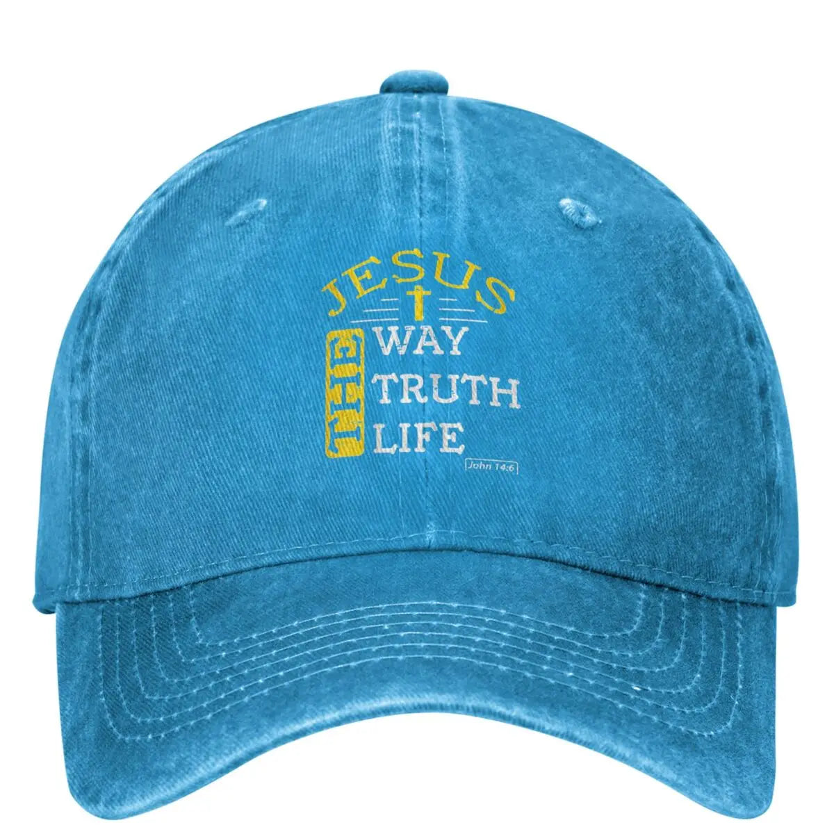 A Unisex, Jesus The Way Truth Life,  Denim Baseball Cap