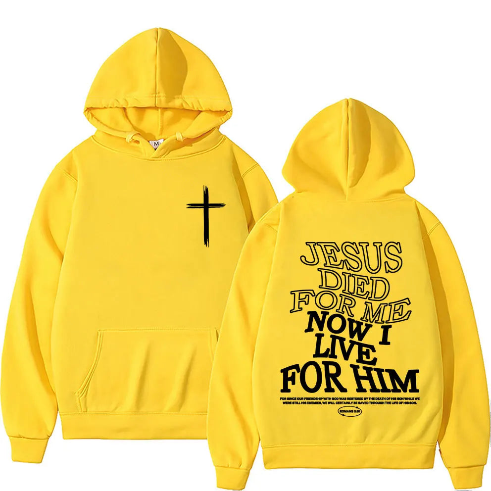 Aesthetic Christian Hoodie Streetwear Men's Jesus Letters Print Vintage Sweatshirt Unisex Fashion Casual Long Sleeve Hoodies Y2K