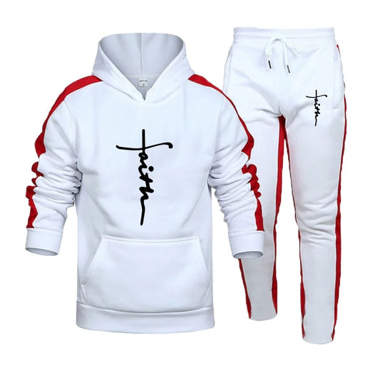 Inspiring faith filled, Men's Hooded Tracksuit