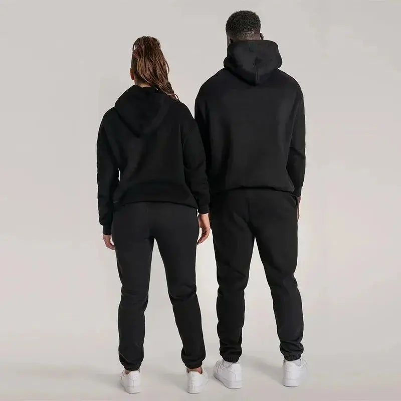 Unisex Fashion Printed Believe + cross Hooded Tracksuits (2 pcs)