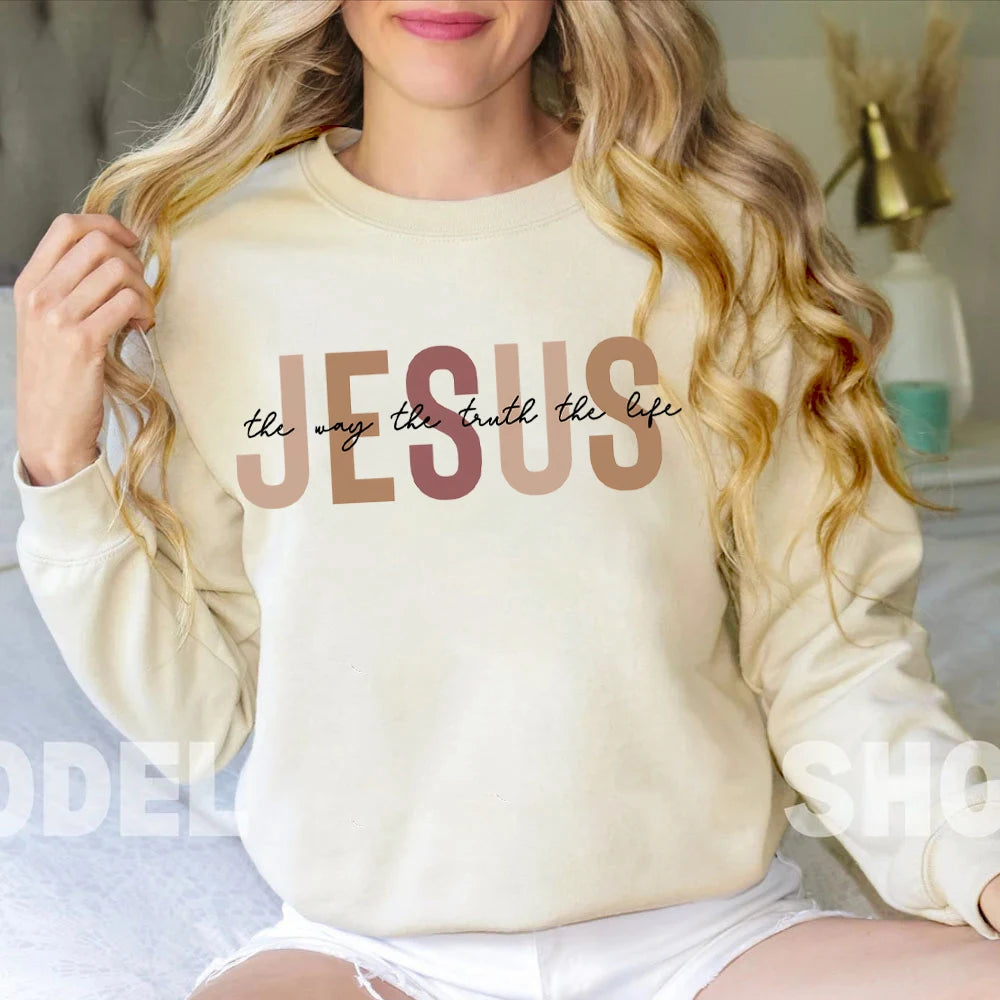 Esus The Way The Truth The Life Hoodies Christian Hoodies for Women's Retro Christian Hoodies Jesus Hoodie for Christian Apparel