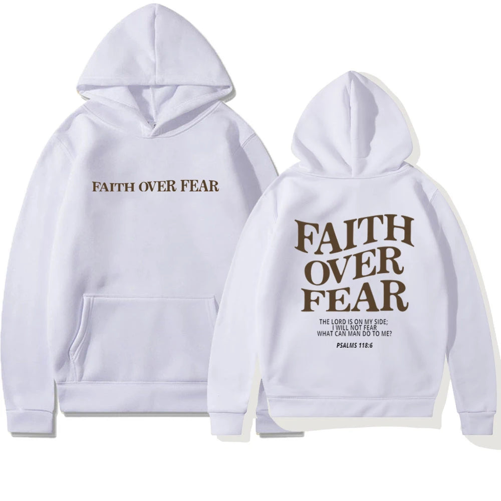 Encouraging, FAITH OVER FEAR Christian hooded sweatshirt for women