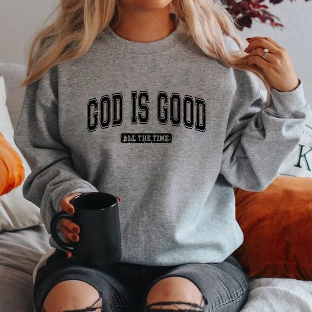 God Is Good Sweatshirt Christian Crewneck Sweatshirt Bible Verse Hoodie Religious Clothing Faith Top Women Christian Gifts