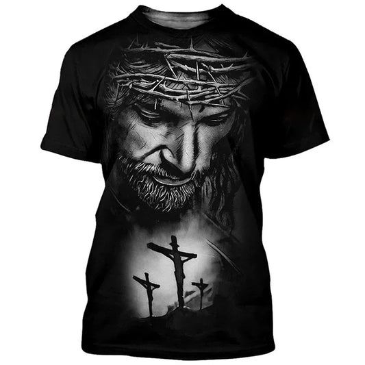 A Selection of Summer Fashion Casual Short Sleeve Cool T Shirt Jesus Christ 3D Print T-shirts Men Women Harajuku Streetwear Oversized Tops 3XL