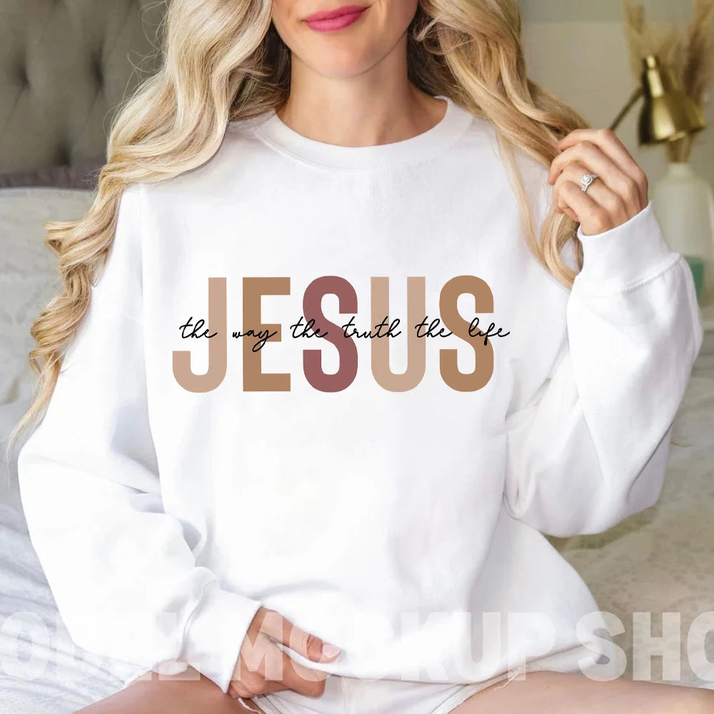 Esus The Way The Truth The Life Hoodies Christian Hoodies for Women's Retro Christian Hoodies Jesus Hoodie for Christian Apparel