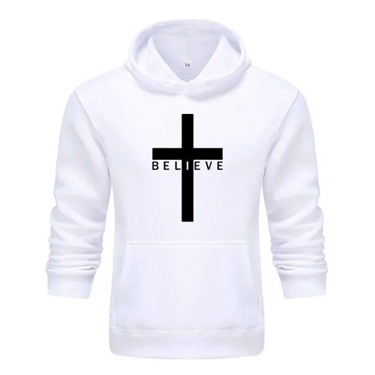 A Designer Men's "Cross & Believe" Hoodie