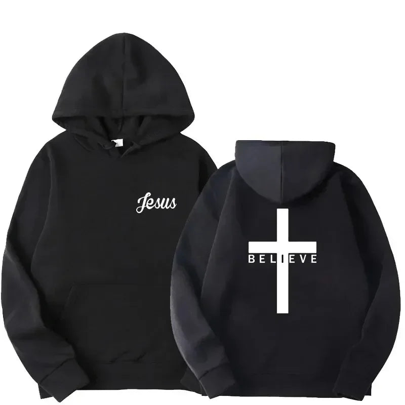 Believe-Cross-Jesus Printed Hoodie for Men and Women