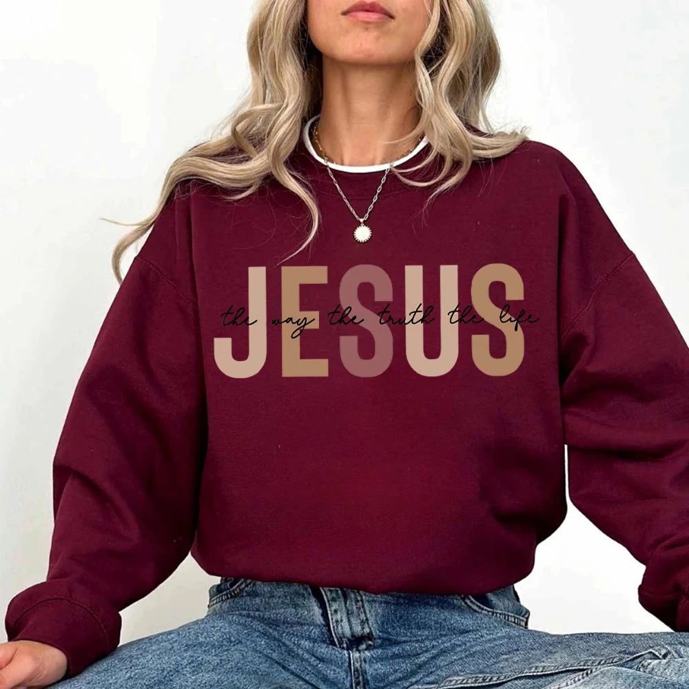 Esus The Way The Truth The Life Hoodies Christian Hoodies for Women's Retro Christian Hoodies Jesus Hoodie for Christian Apparel