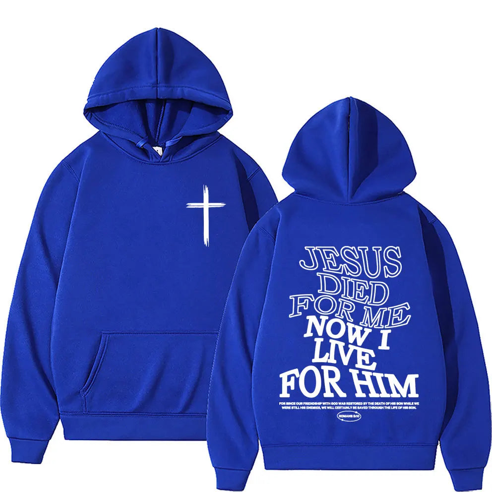 Aesthetic Christian Hoodie Streetwear Men's Jesus Letters Print Vintage Sweatshirt Unisex Fashion Casual Long Sleeve Hoodies Y2K