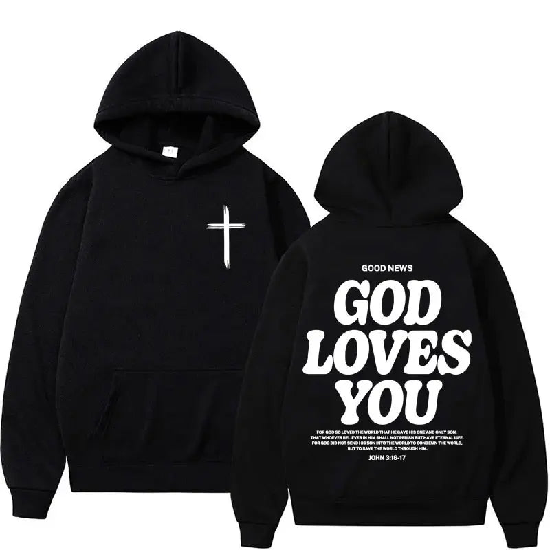 Aesthetic Christian Hoodie Streetwear Men's Jesus Letters Print Vintage Sweatshirt Unisex Fashion Casual Long Sleeve Hoodies Y2K