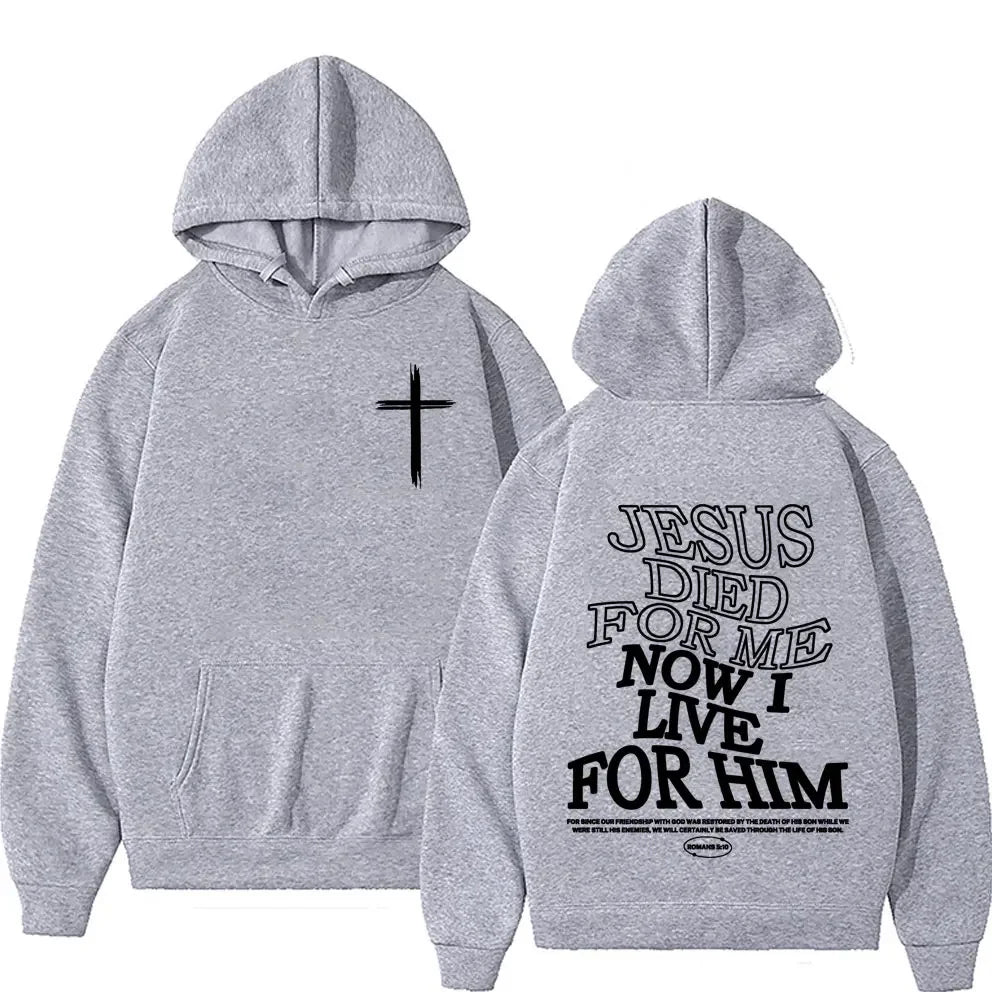 Aesthetic Christian Hoodie Streetwear Men's Jesus Letters Print Vintage Sweatshirt Unisex Fashion Casual Long Sleeve Hoodies Y2K