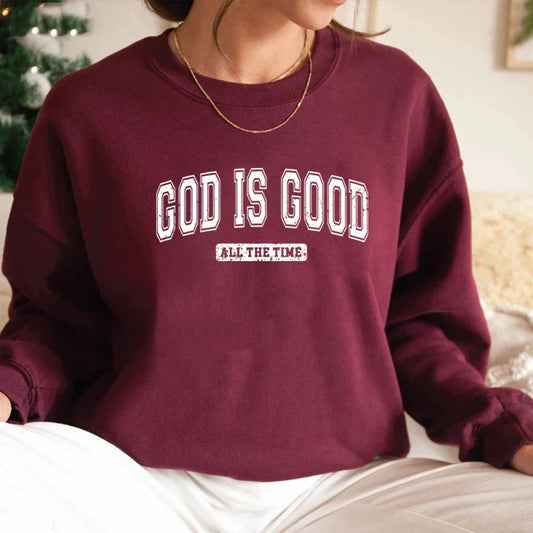 God Is Good Sweatshirt Christian Crewneck Sweatshirt Bible Verse Hoodie Religious Clothing Faith Top Women Christian Gifts